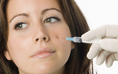 Botox into skin